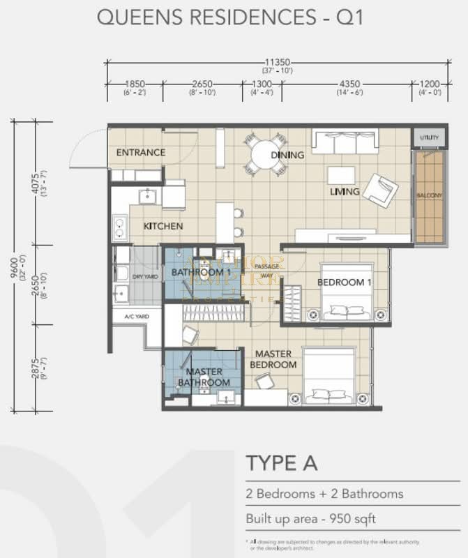 Queens Residences 1 (Block A) floorplan 1 full size